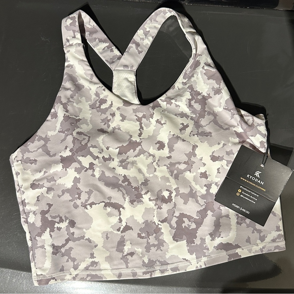 Kyodan Women's Camo Sports Bra - Gray and Cream
